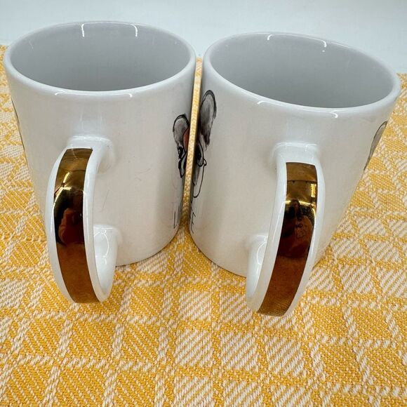 French Bulldog His Hers "Life is Ruff / Ruff Life" Coffee Mugs Valentine's Day - Picture 7 of 8